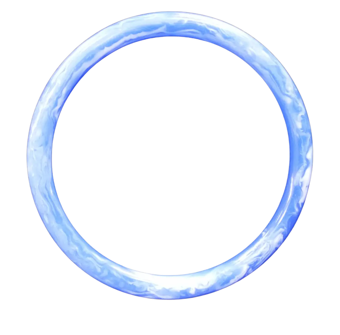 Blue jade bangle with swirling cloud‑like white patterns and glossy finish.