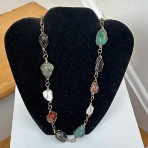 Crystal & Gemstone Pendant Long Chain Necklace Collection