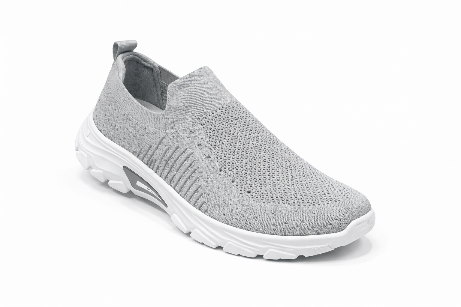 Breathable sneakers light gray mesh slip‑on with cushioned sole, casual walking shoes Nairobi Kenya.