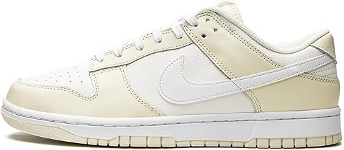 Nike Dunk Low Coconut Milk sneaker with cream leather overlays, perforated toe box, white swoosh, white laces, and cream midsole Nairobi Kenya.
