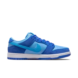 Nike SB Dunk Low Blue Raspberry sneakers with light blue leather base, dark blue suede overlays, turquoise swoosh, blue laces, and white midsole Nairobi Kenya.