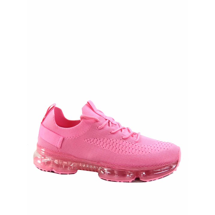 Pink mesh breathable casual sneaker lace‑up with transparent cushioned sole, sporty lightweight trainers Nairobi Kenya.
